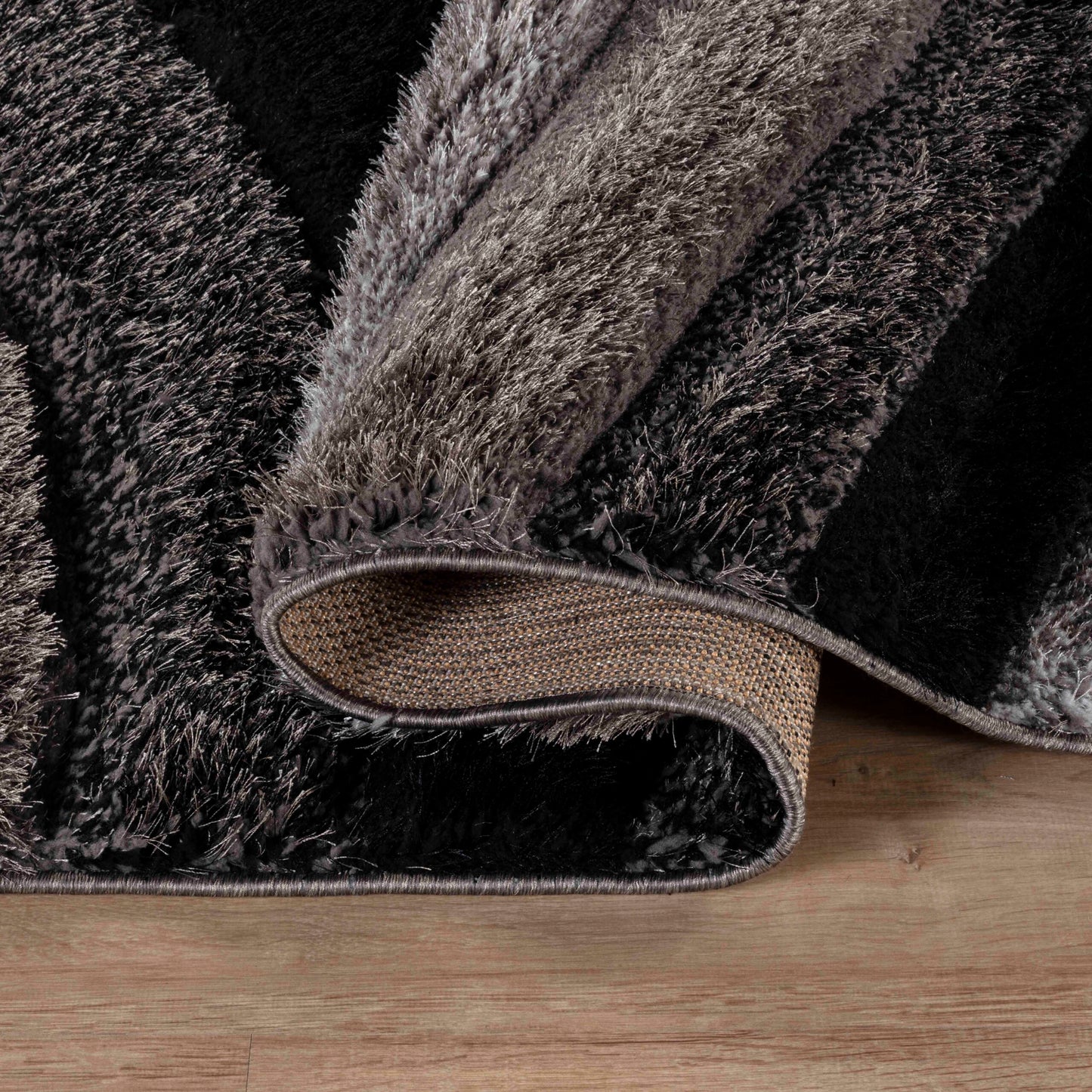 California Hand-Carved Shaggy Rug - Waves Bronze