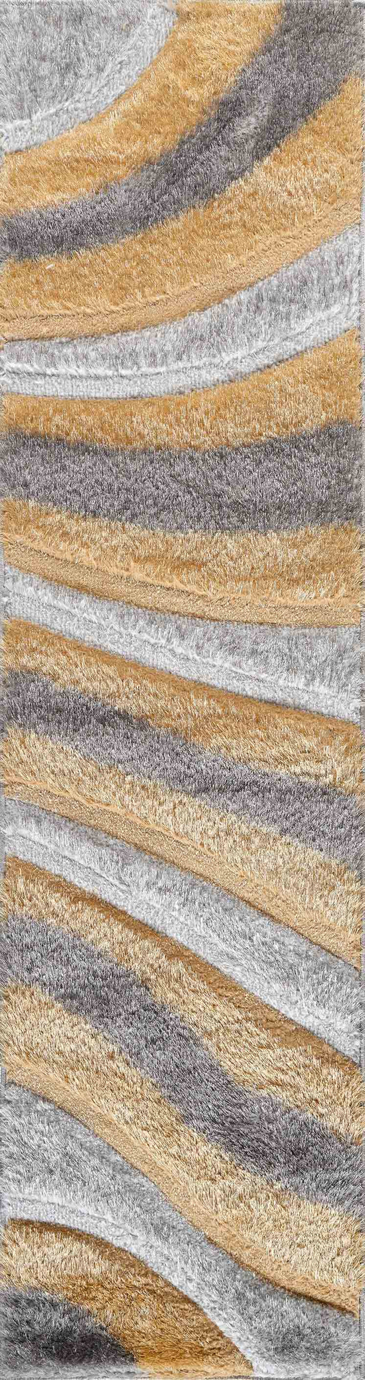 California Waves Shaggy Rug - Ochre