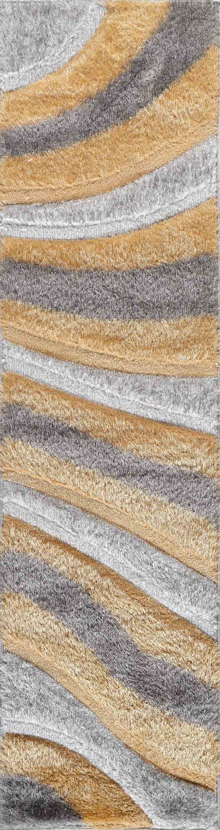 California Waves Shaggy Rug - Ochre