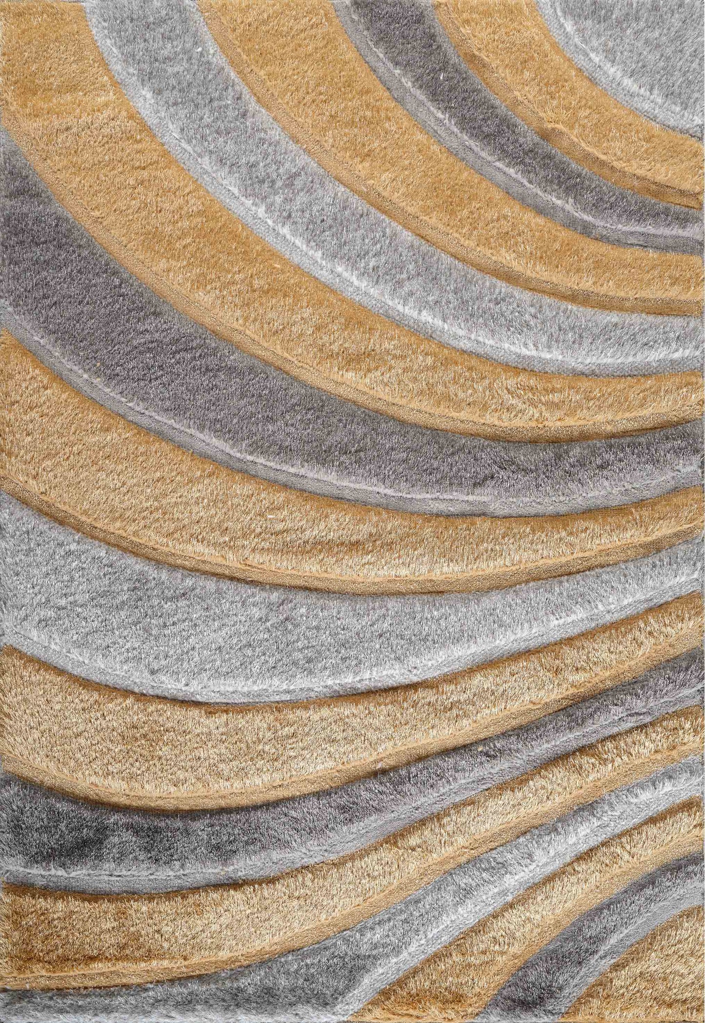 California Waves Shaggy Rug - Ochre