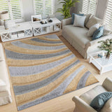 California Waves Shaggy Rug - Ochre