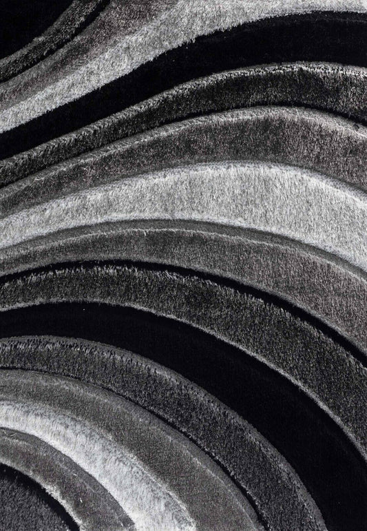 California Waves Shaggy Rug - Grey