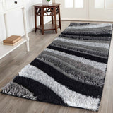 California Waves Shaggy Rug - Grey