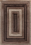 Bronze California Bordered carved shaggy rug, flat portrait view