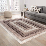 California Bordered  Shaggy Rug - 200x290 cm