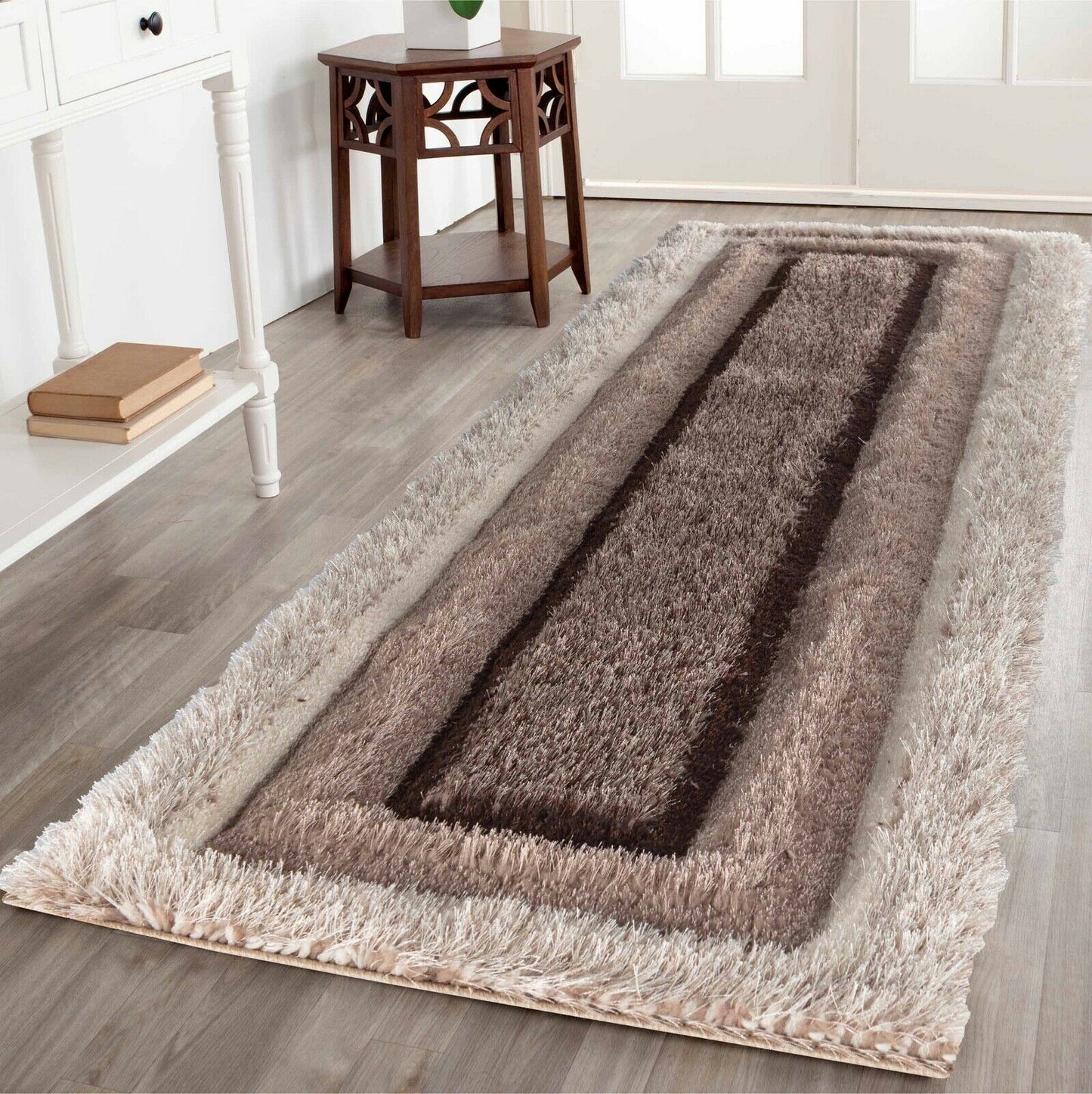 California Bordered Shaggy Rug - Bronze