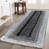 California Bordered Shaggy Rug - Grey