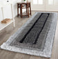 California Bordered Shaggy Rug - Grey