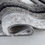 California Bordered Shaggy Rug - Grey