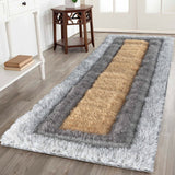 California Bordered Shaggy Rug - Ochre