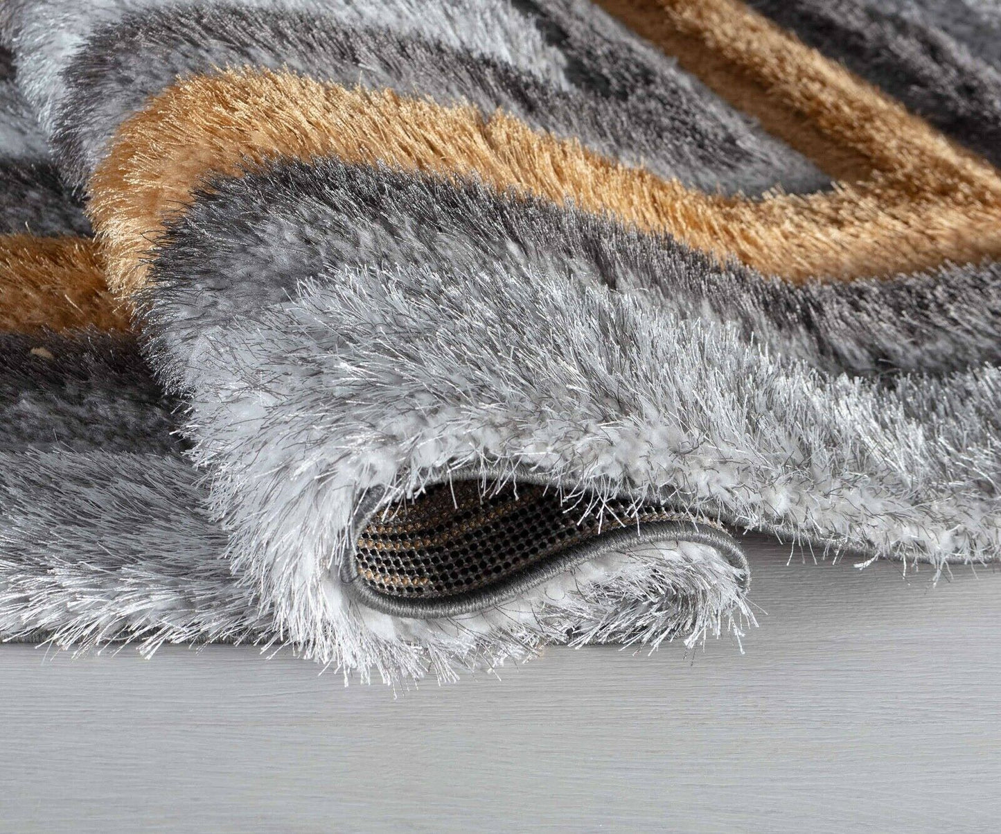 California Bordered Shaggy Rug - Ochre