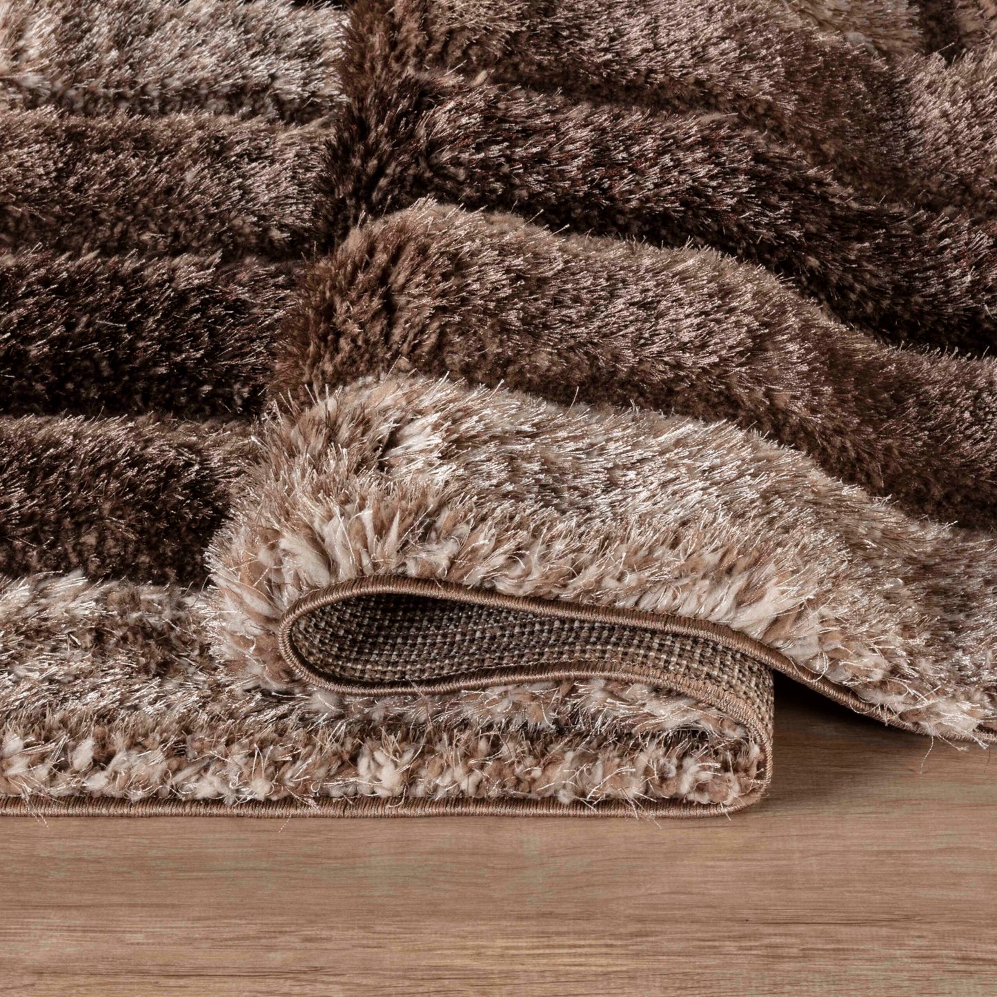 California Hand-Carved Shaggy Rug - Bordered Grey