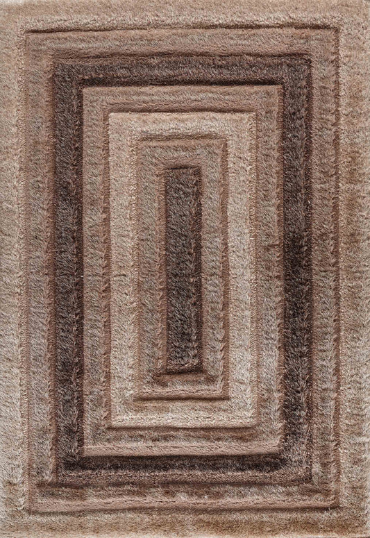 California Bordered Shaggy Rug - Bronze