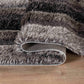California Hand-Carved Shaggy Rug - Bordered Grey
