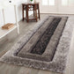 California Hand-Carved Shaggy Rug - Bordered Grey