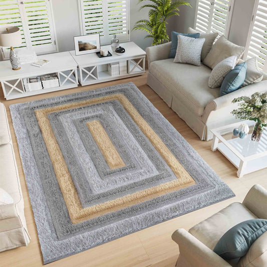 California Bordered  Shaggy Rug - Medium Sizes