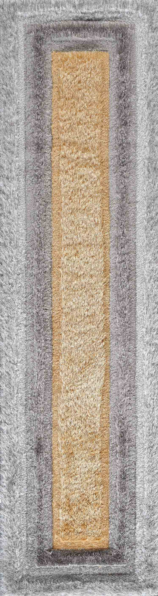 California Bordered Shaggy Rug - Ochre