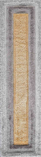 California Bordered Shaggy Rug - Ochre
