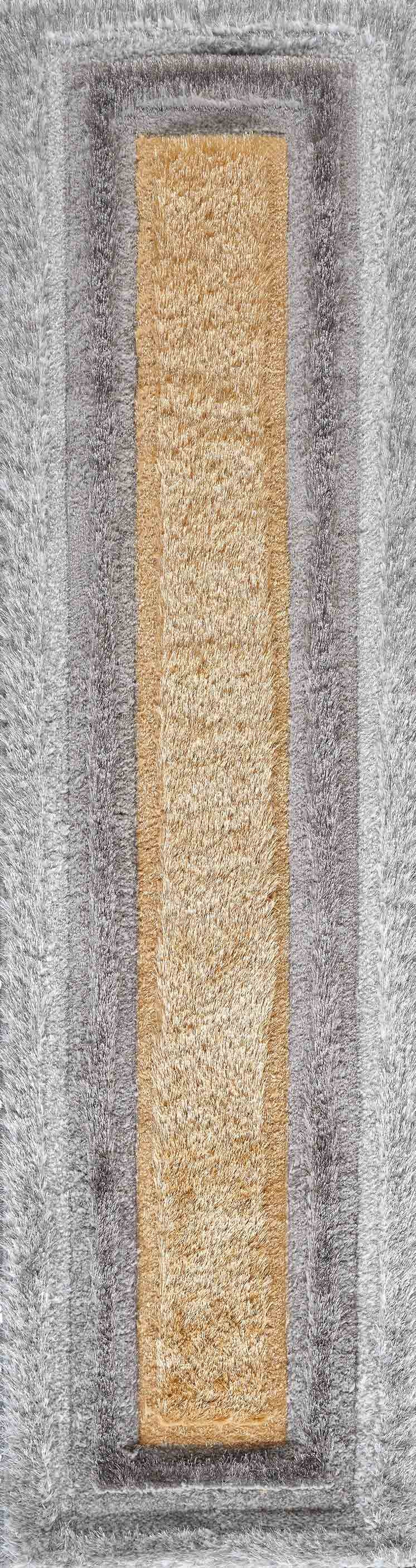 California Bordered Shaggy Rug - Ochre