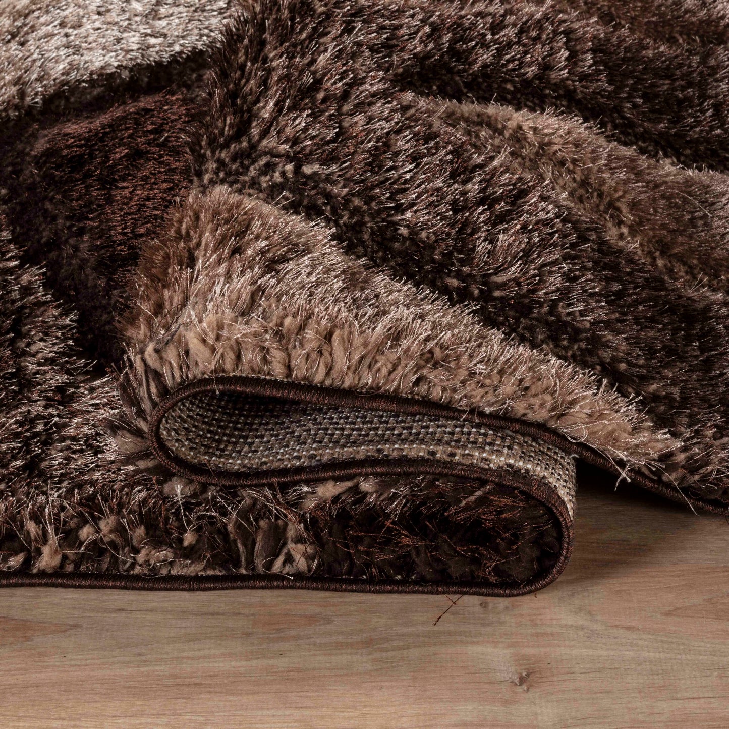 California Hand-Carved Shaggy Rug - Swirl Bronze