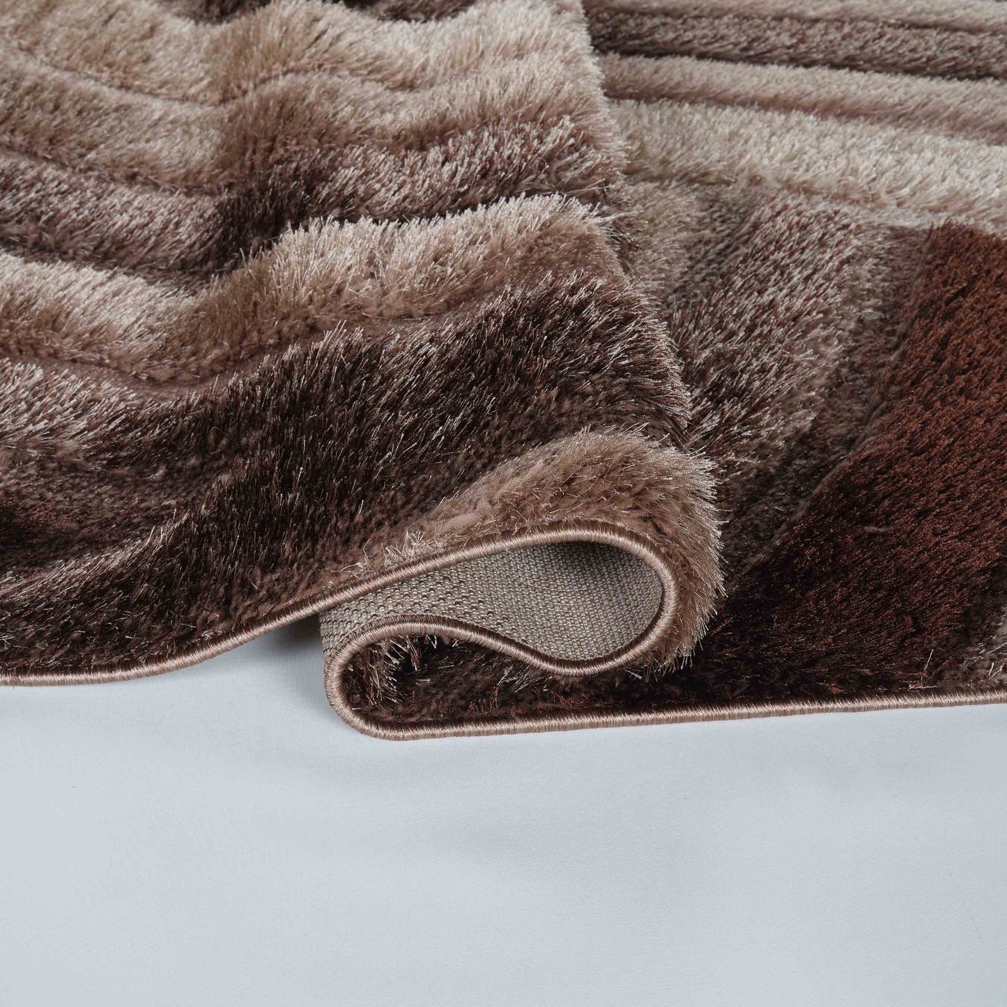 California Swirl Shaggy Rug - Bronze