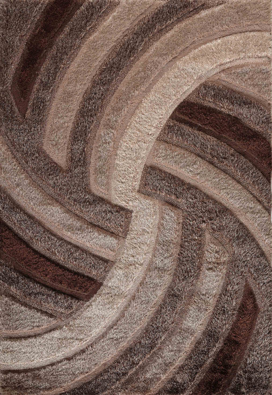 California Swirl Shaggy Rug - Bronze