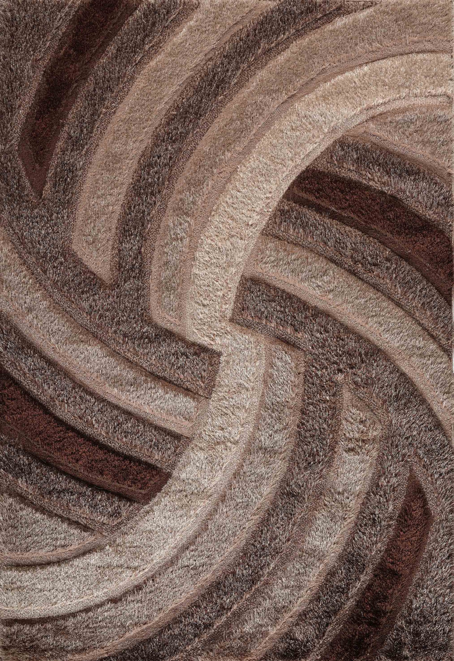 California Swirl Shaggy Rug - Bronze