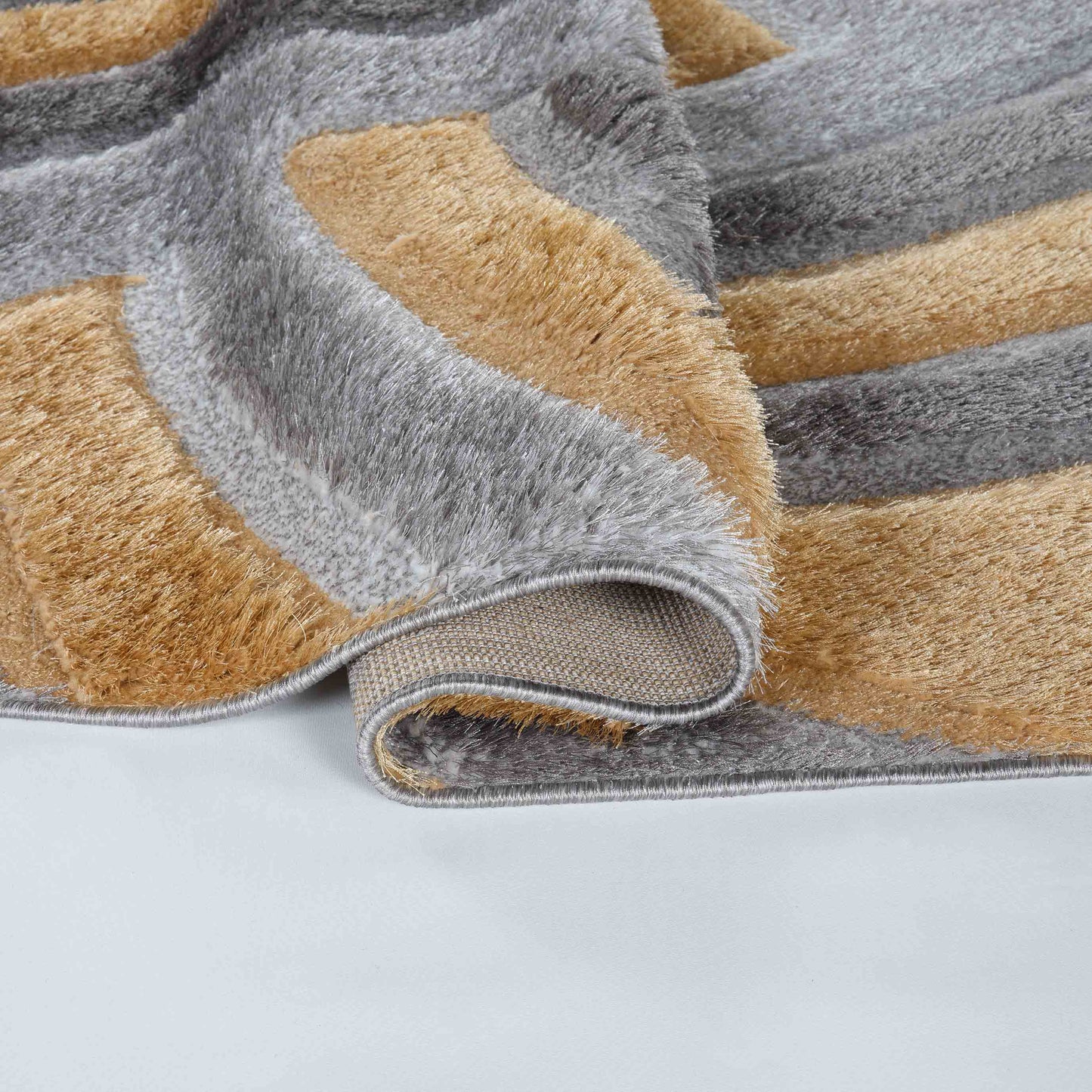 California Swirl Shaggy Rug - Ochre