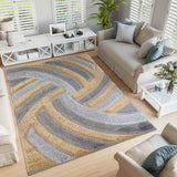 California Swirl Shaggy Rug - Ochre