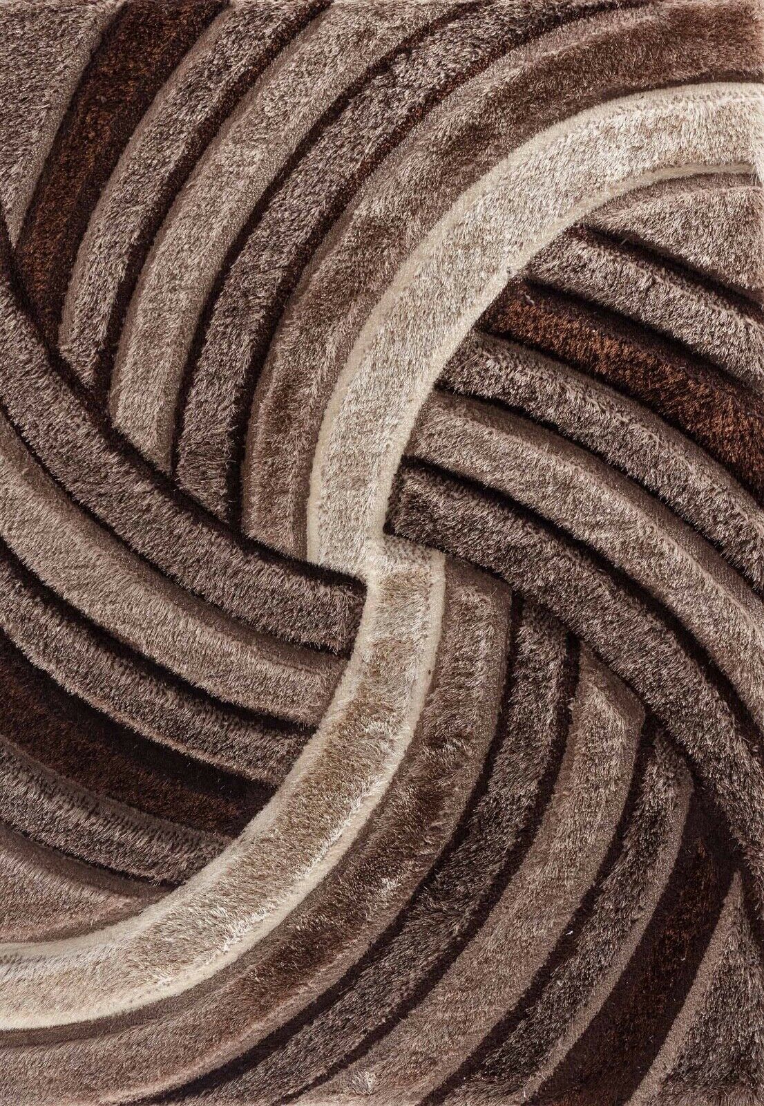 California Swirl Shaggy Rug - Bronze