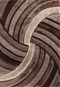 California Hand-Carved Shaggy Rug - Swirl Bronze