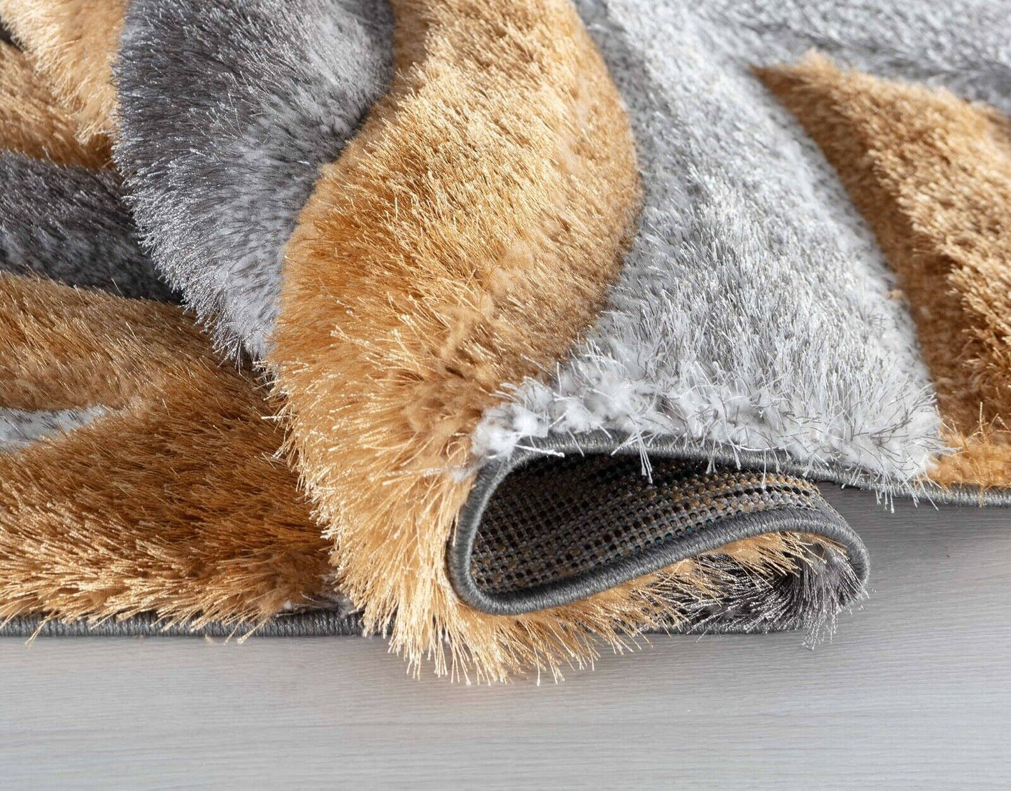California Swirl Shaggy Rug - Ochre