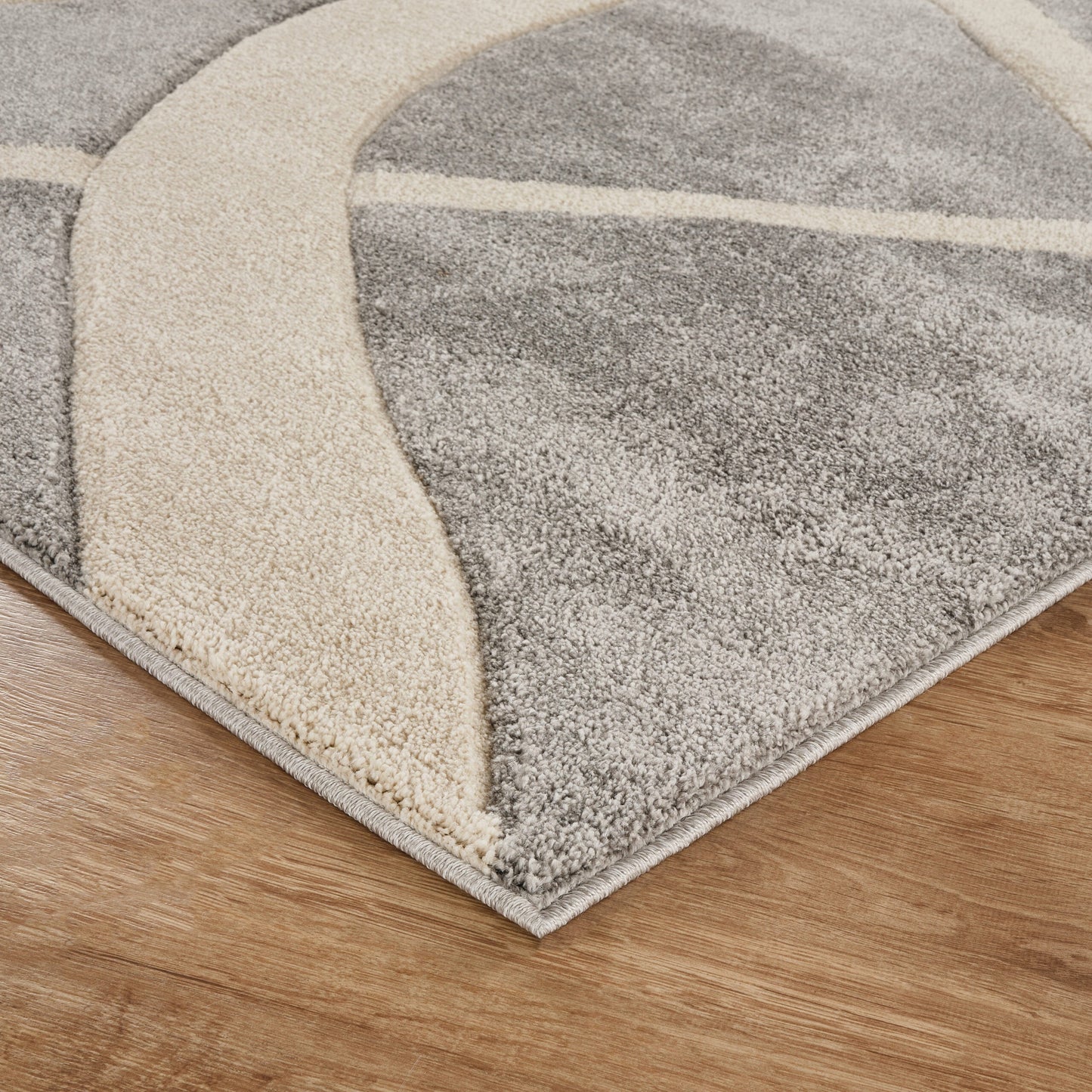 Santiago Carved Abstract Rug - Dynamic Grey