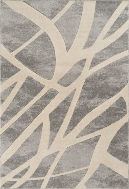 Santiago Carved Abstract Rug - Dynamic Grey