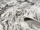 Grey Eleanor Astro embossed abstract rug, rolled view