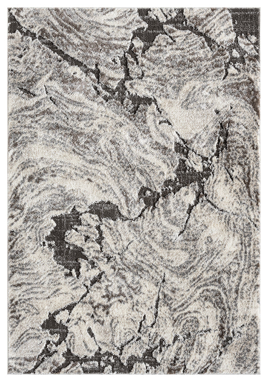Grey Eleanor Astro embossed abstract rug, top-down view
