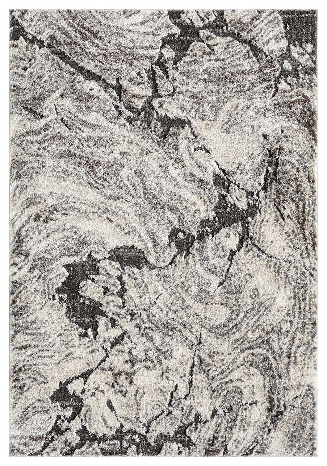 Grey Eleanor Astro embossed abstract rug, top-down view