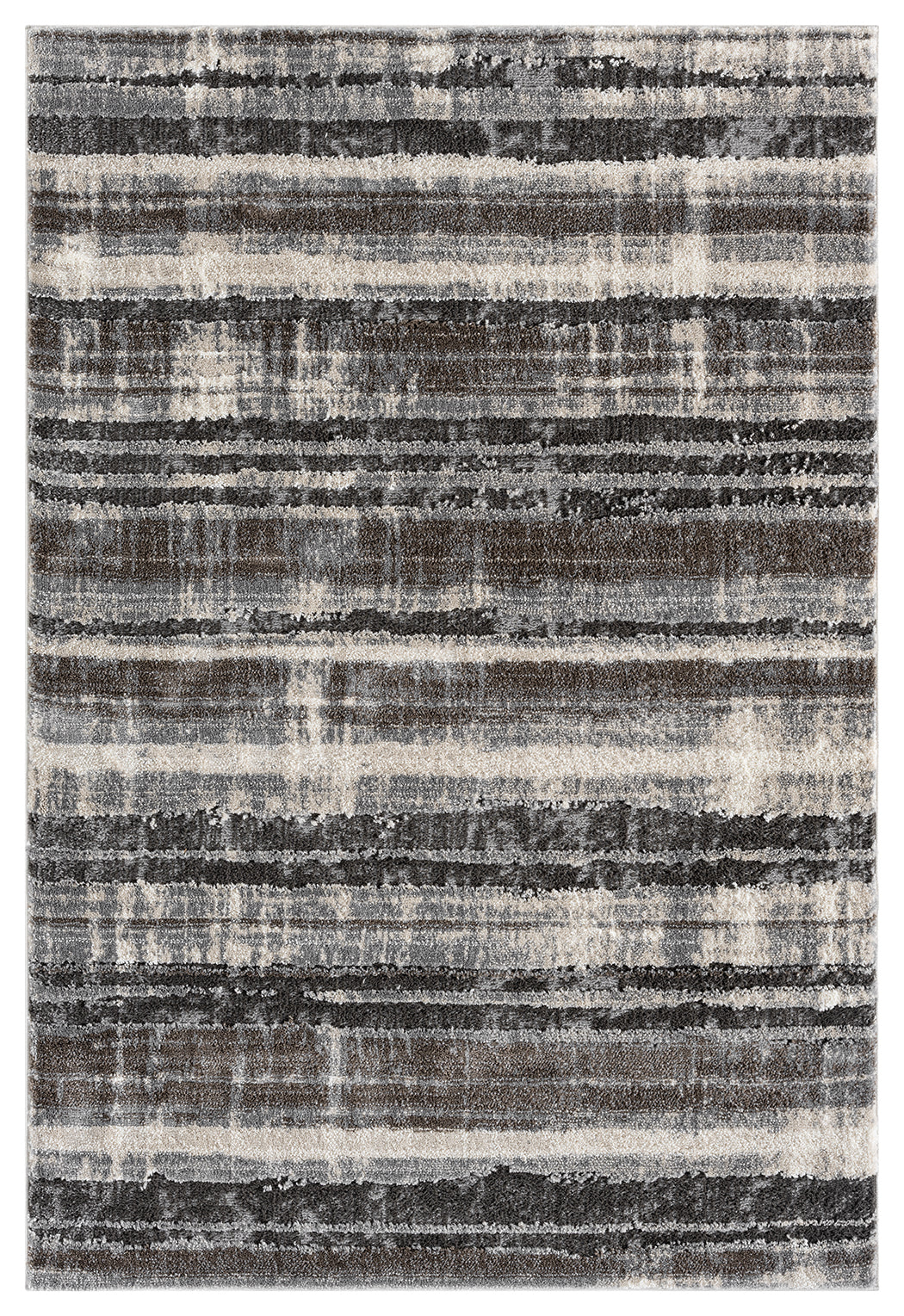 Grey Eleanor Linear embossed abstract rug, top-down view