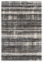 Grey Eleanor Linear embossed abstract rug, top-down view