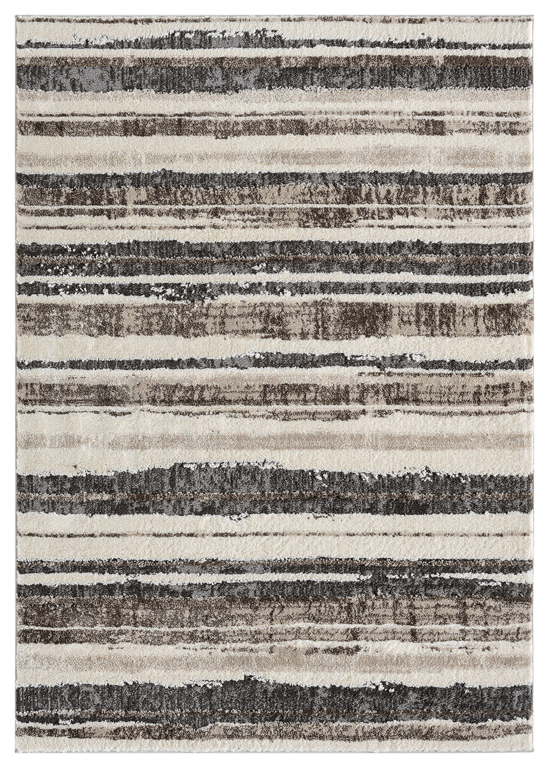 Mocha Eleanor Linear embossed abstract rug, top-down view