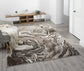 Mocha Eleanor Marble embossed abstract rug, in a room setting