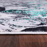 Emperor Solarius Abstract Rugs  - Aqua