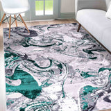 Emperor Solarius Abstract Rugs  - Aqua