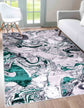 Emperor Solarius Abstract Rugs  - Aqua