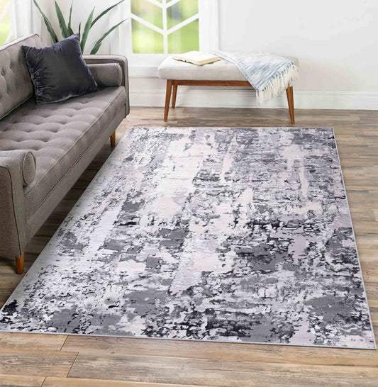 Emperor Styra Abstract Rugs - Silver