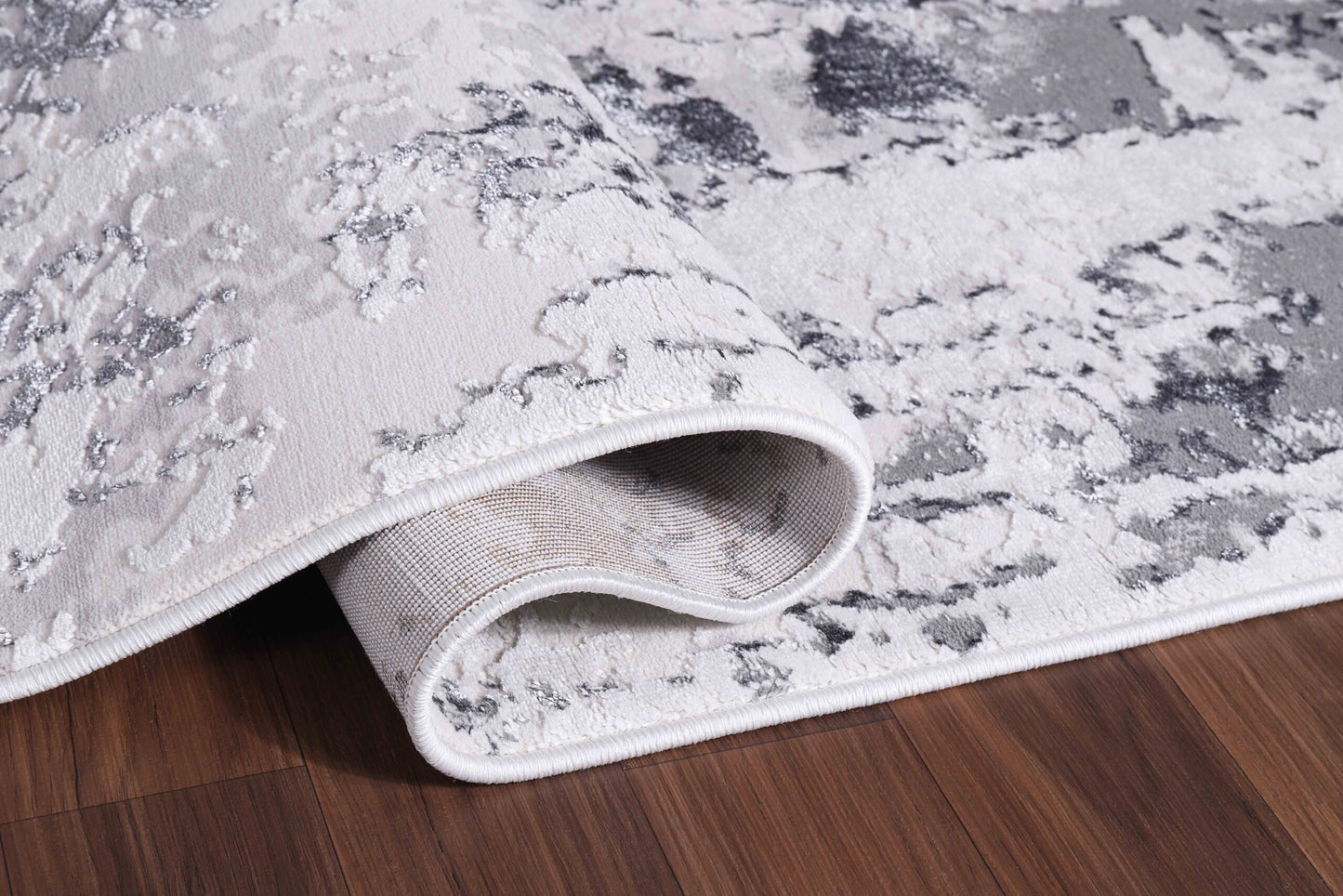 Emperor Styra Abstract Rugs - Silver