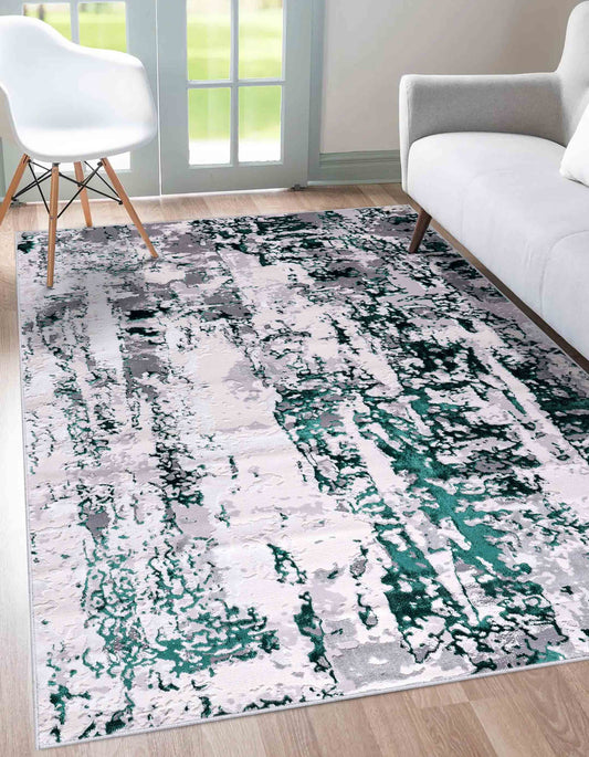 Emperor Styra Abstract Rugs  - Aqua