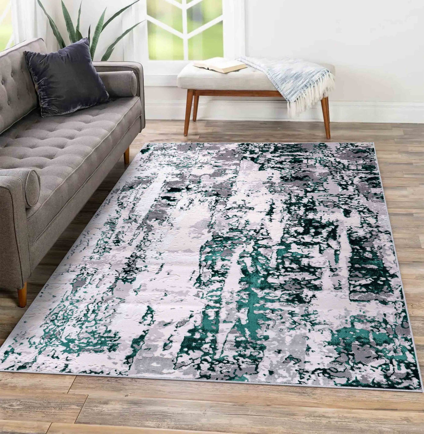 Emperor Styra Abstract Rugs  - Aqua