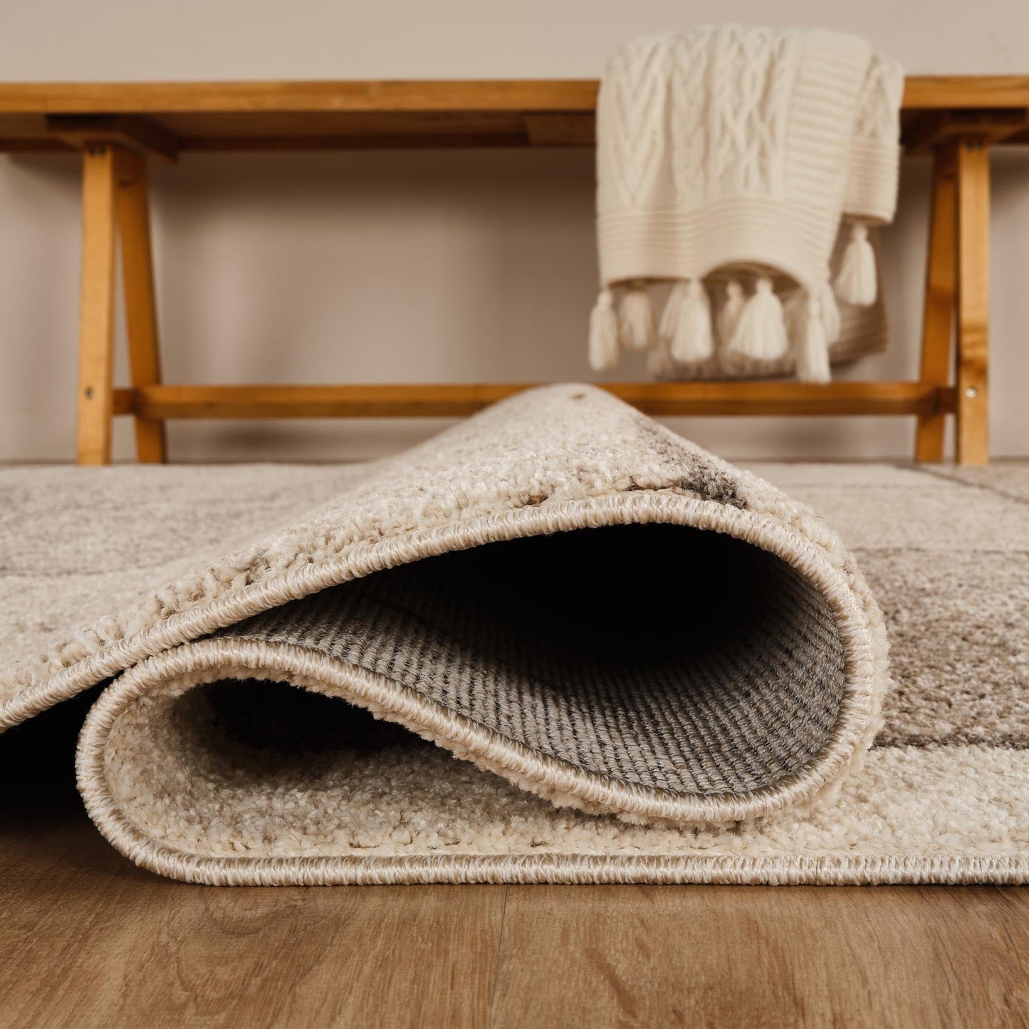 Rhodes Neutral Geometric Rug - Enigma Sage