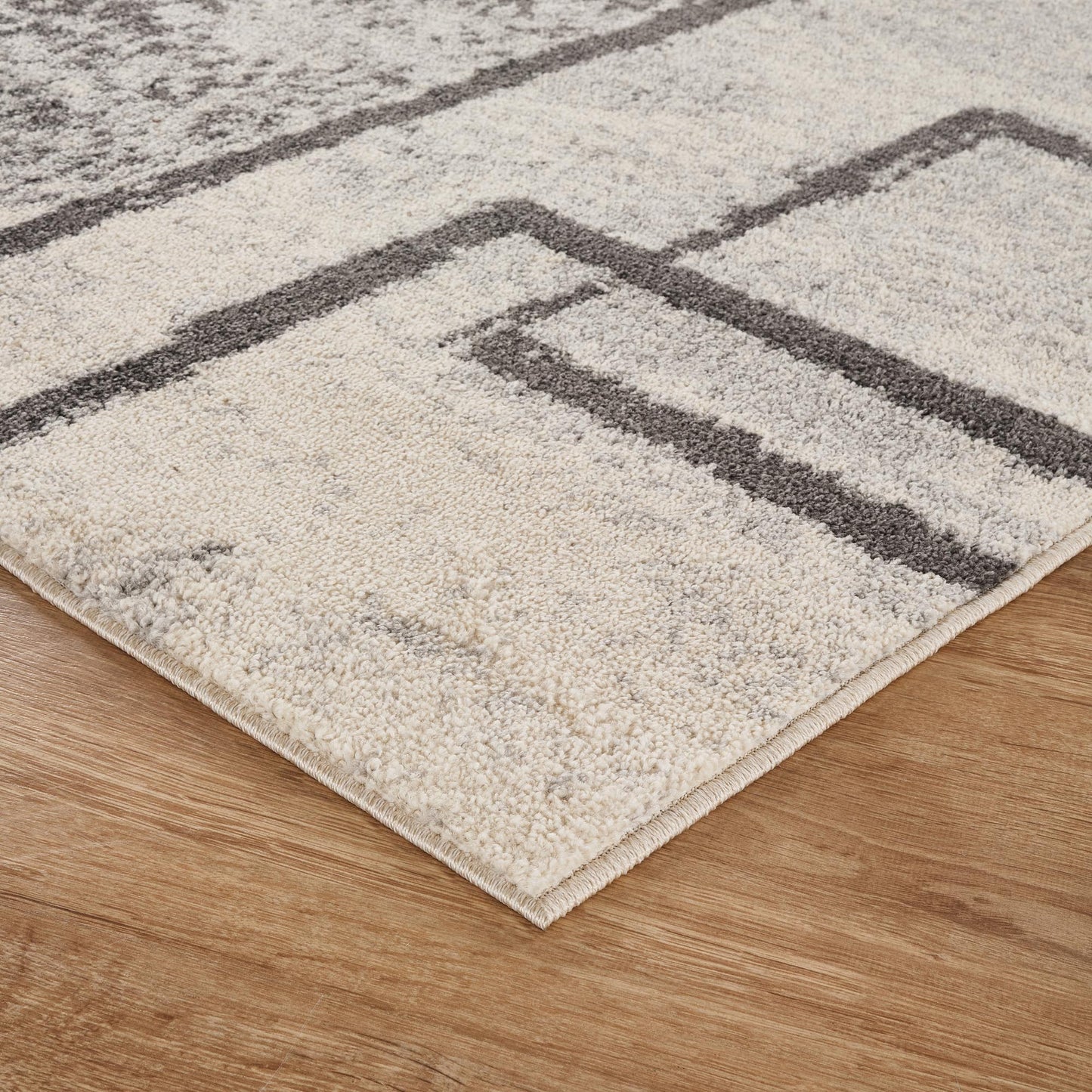 Rhodes Neutral Geometric Rug - Enigma Sage